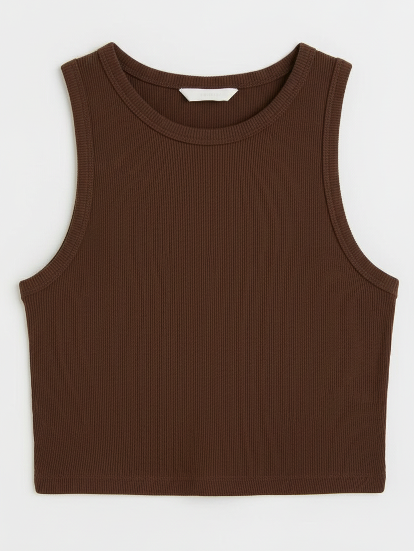 Sleeveless Ribbed Crop Tank Top
