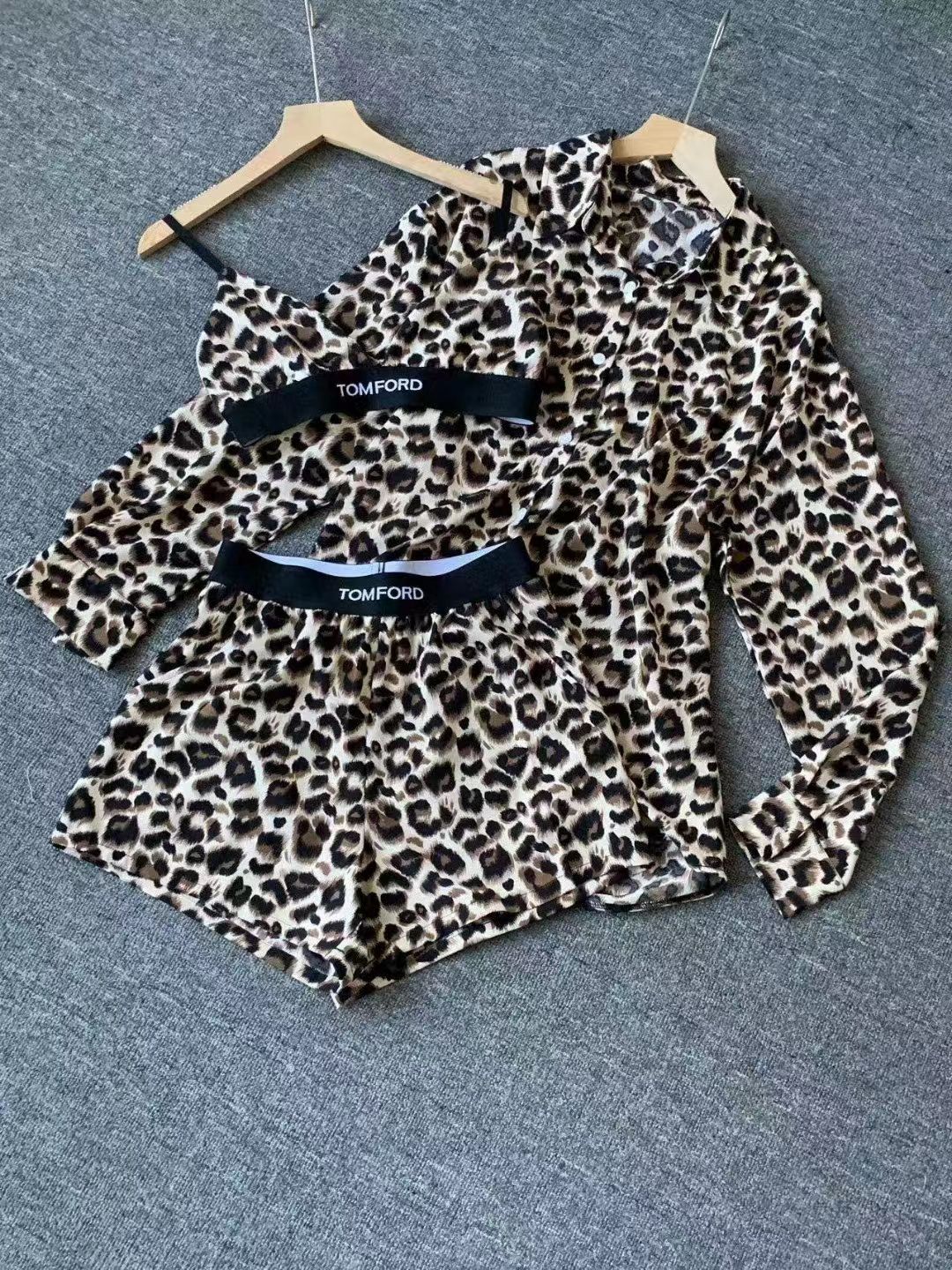 Animal Print TF 3 Piece Braletter Shorts & Shirt Coord Set