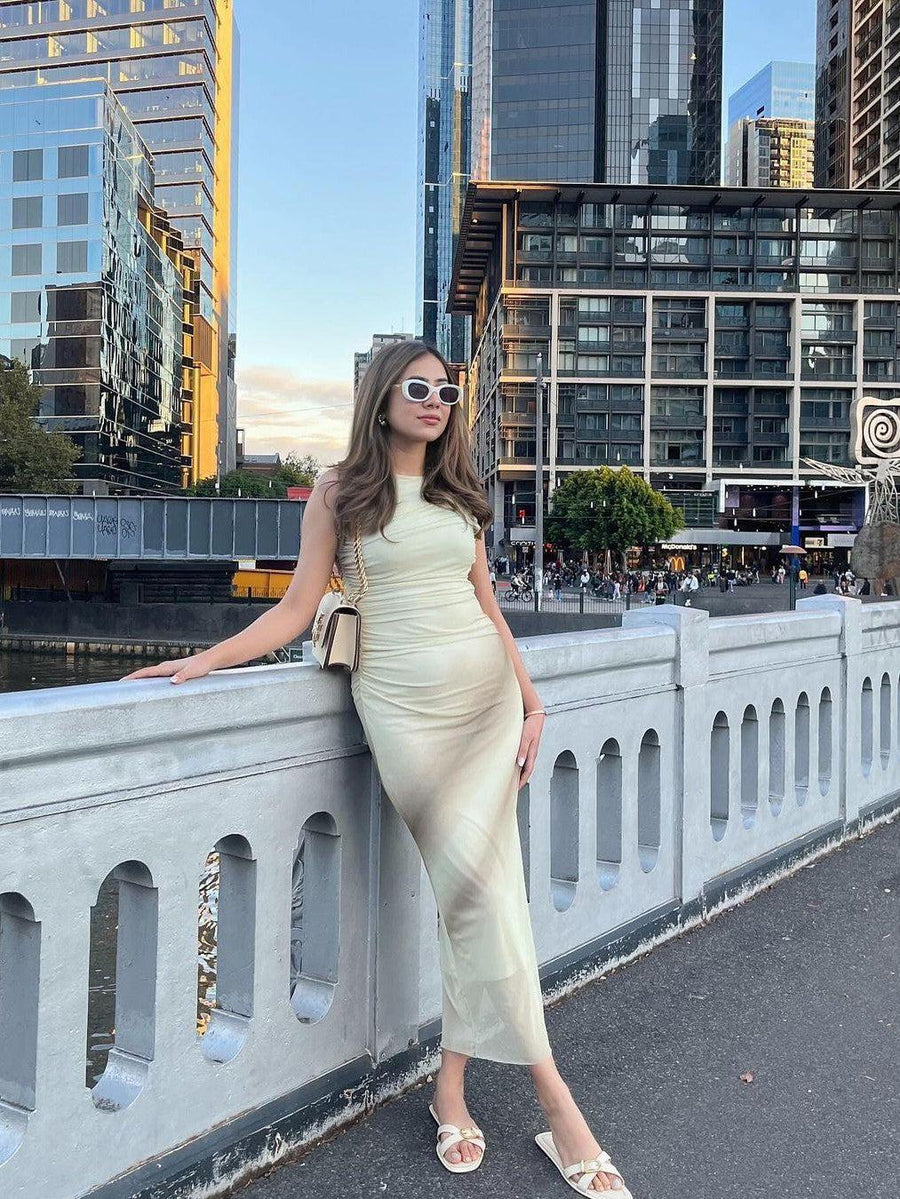 Tie & Dye Print Sleeveless Dress