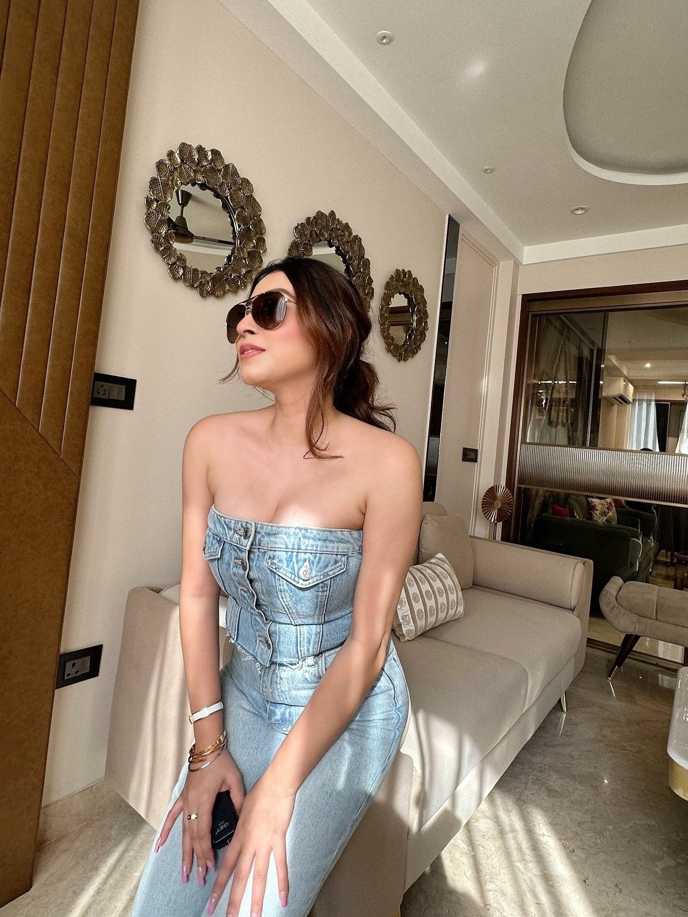 Blue Denim Corset Tube Top