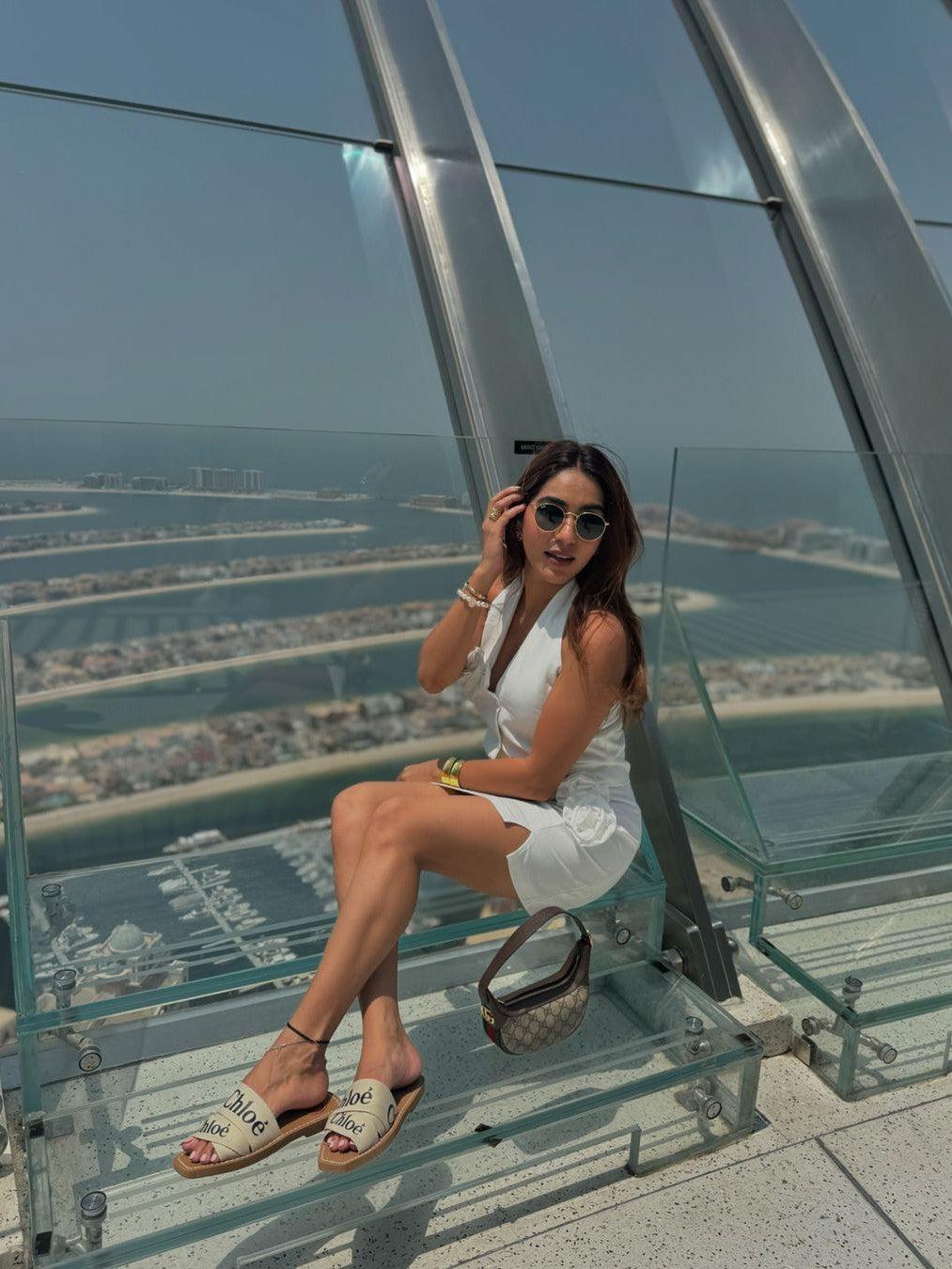 Red & White Halterneck Crop Waist Coat Vest & Skirt Coord Set