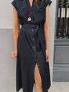 Sleeveless Pocket Shirt Dress With Belt