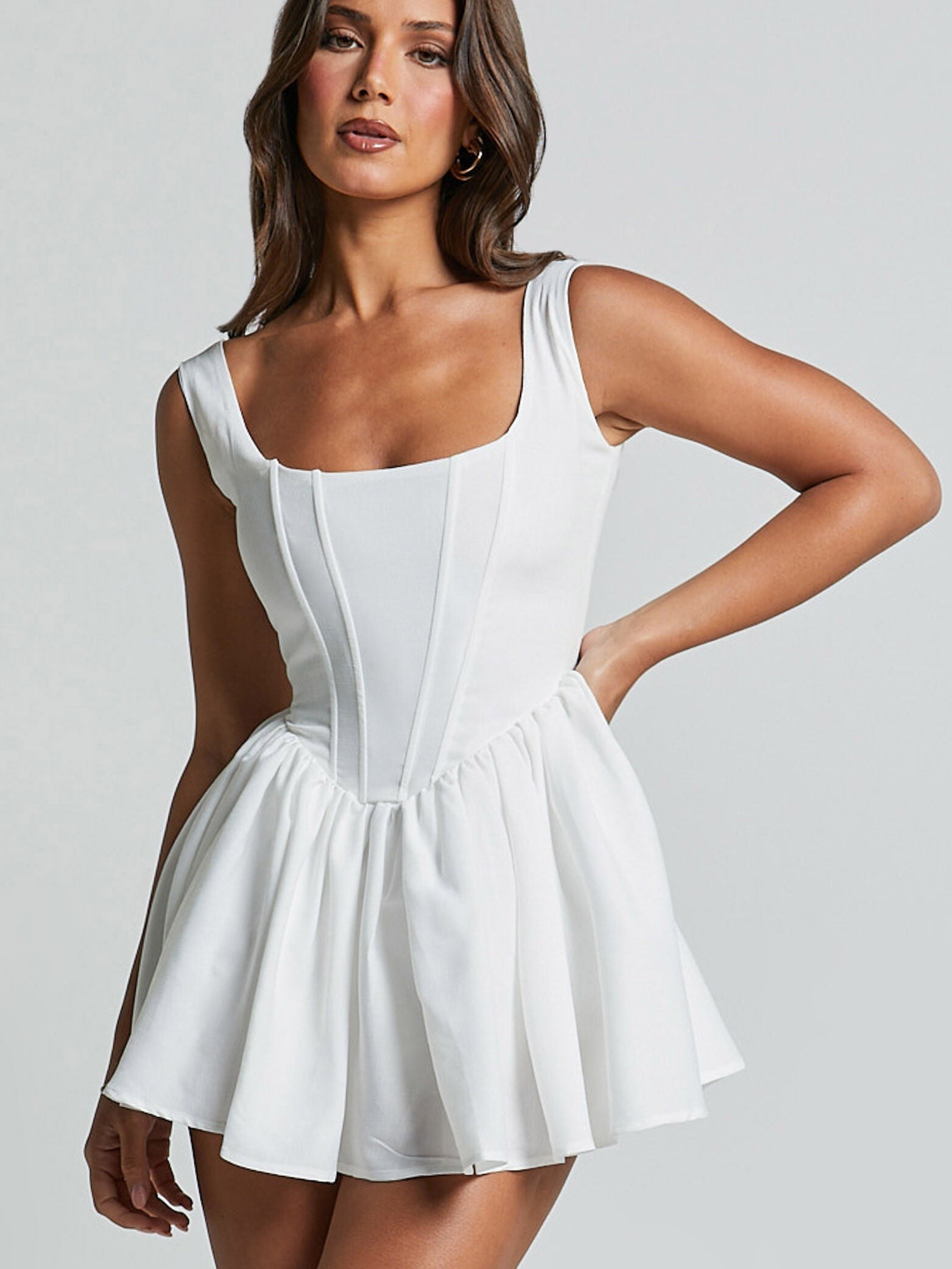 slim fit dress slacks Fleur du Mal Flared Corset Mini Dress main image 0