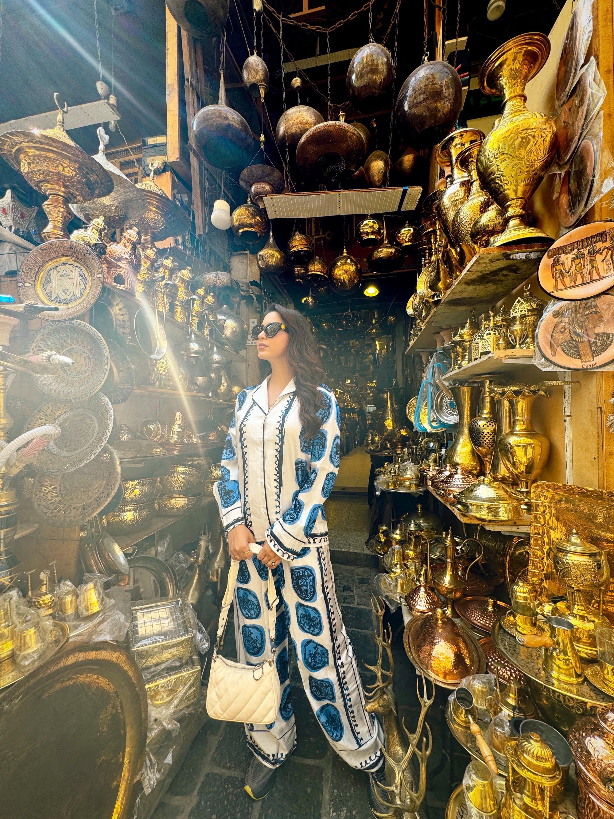 Zarina Abstract Print Shirt and Pant Coord Set