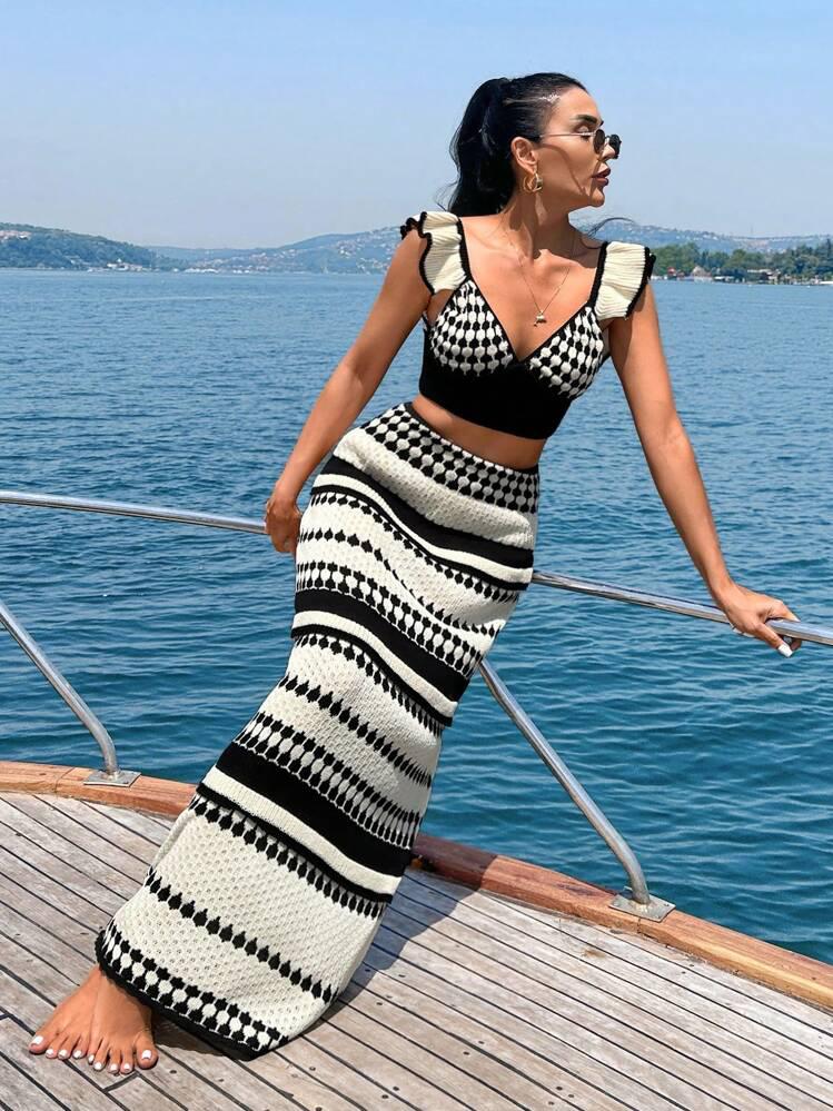 Maria Ruffle Bikini Top & Skirt Coord Set