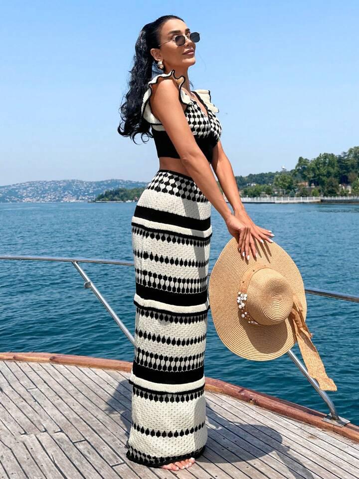 Maria Ruffle Bikini Top & Skirt Coord Set