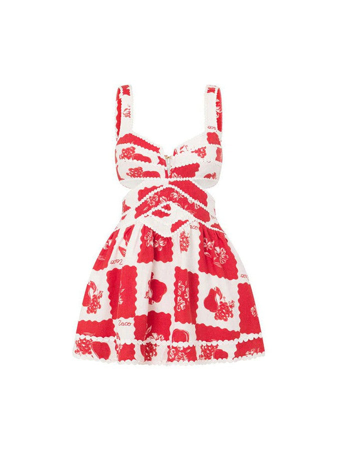 Pretty Lace Shoulder Strap Cutout Dress