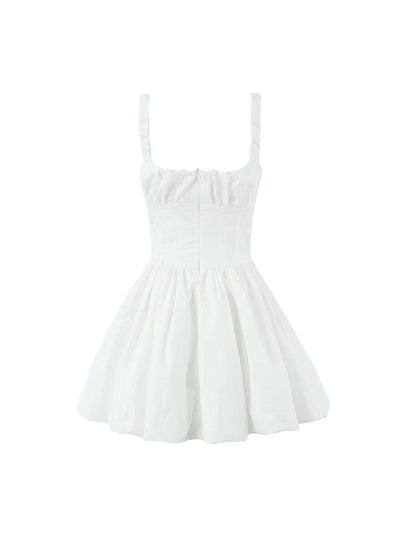 White Ruffle Short Dress