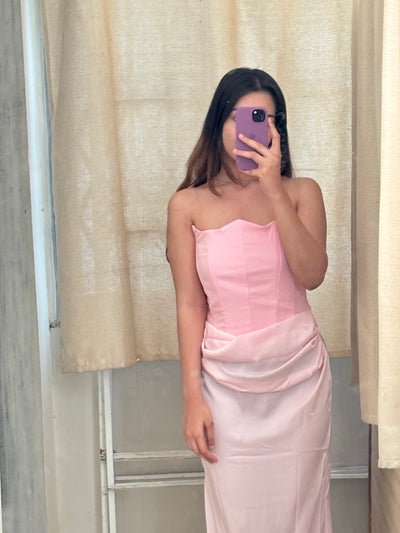 Amira Tube Corset Ruched Maxi Dress