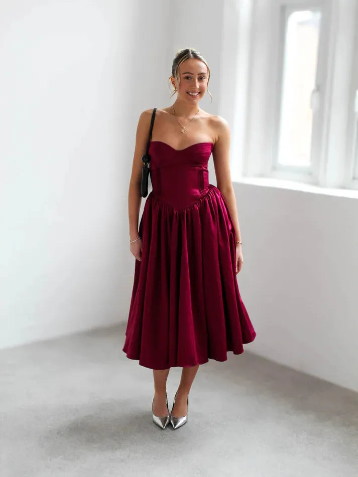 Strapless Sweetheart Neck Tube Tulle Dress