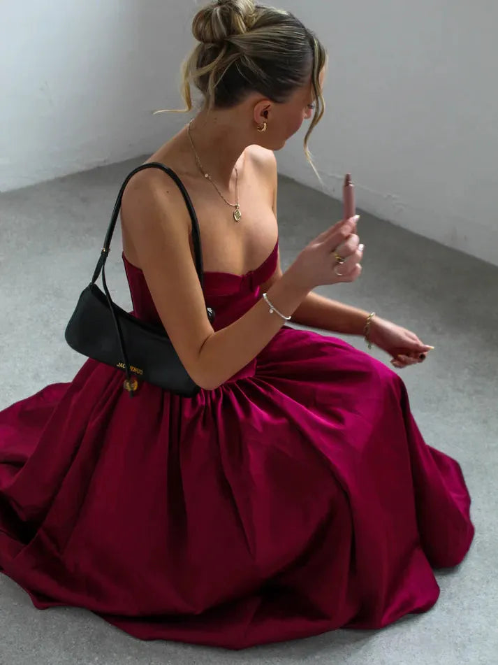 Strapless Sweetheart Neck Tube Tulle Dress