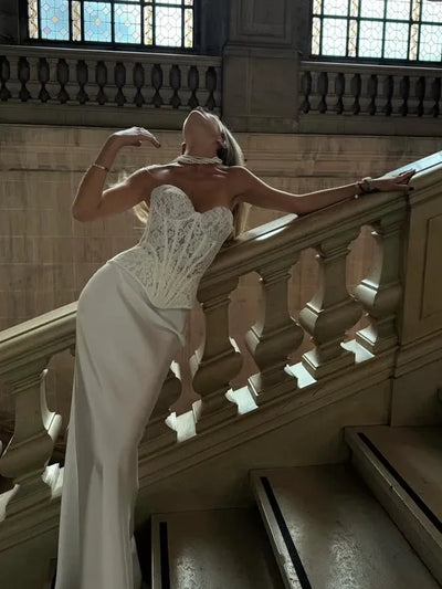 Bandeau Boning Corset Top & Skirt Coord Set