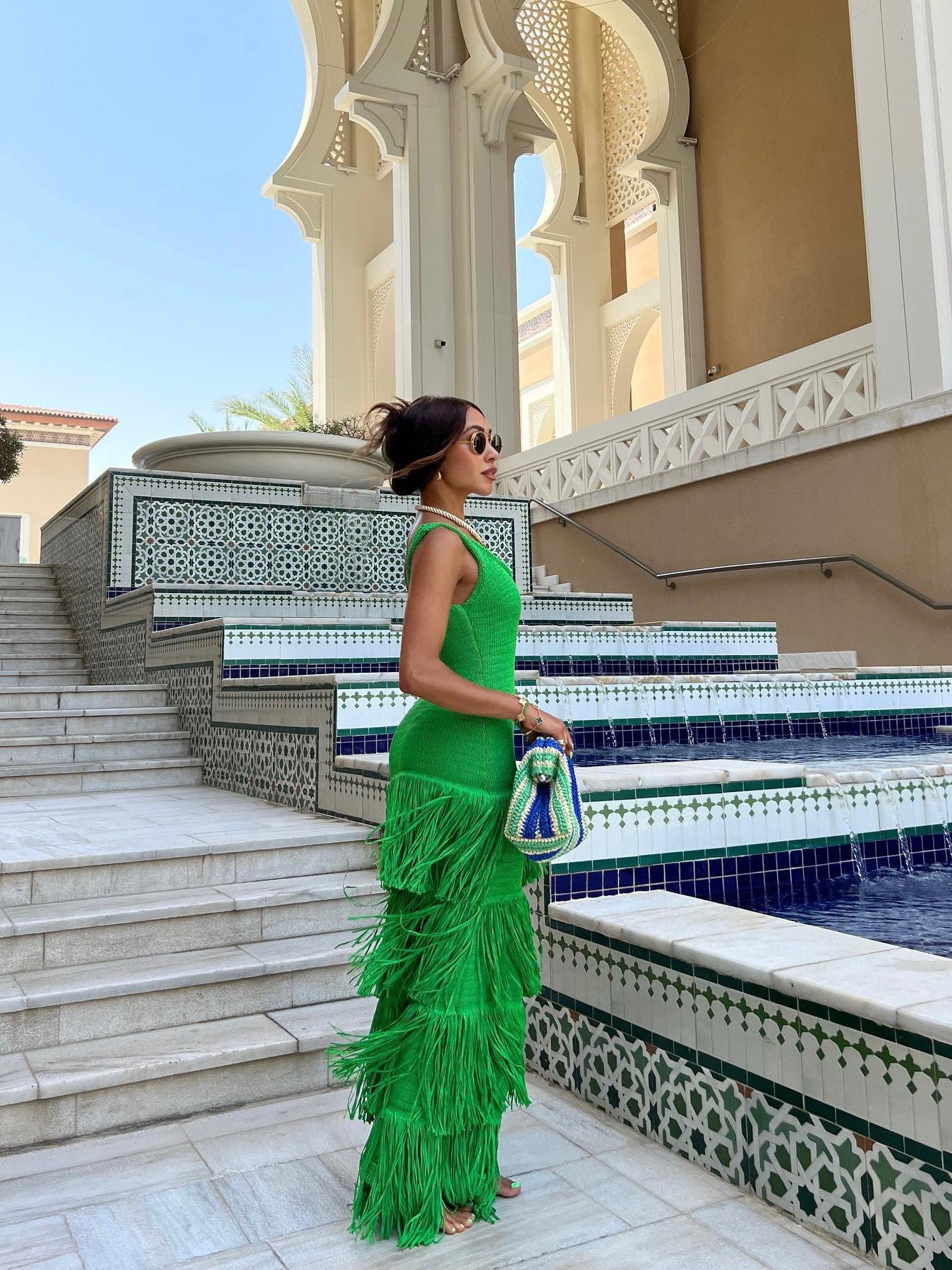 Knitted Tassel Fringe Maxi Dress