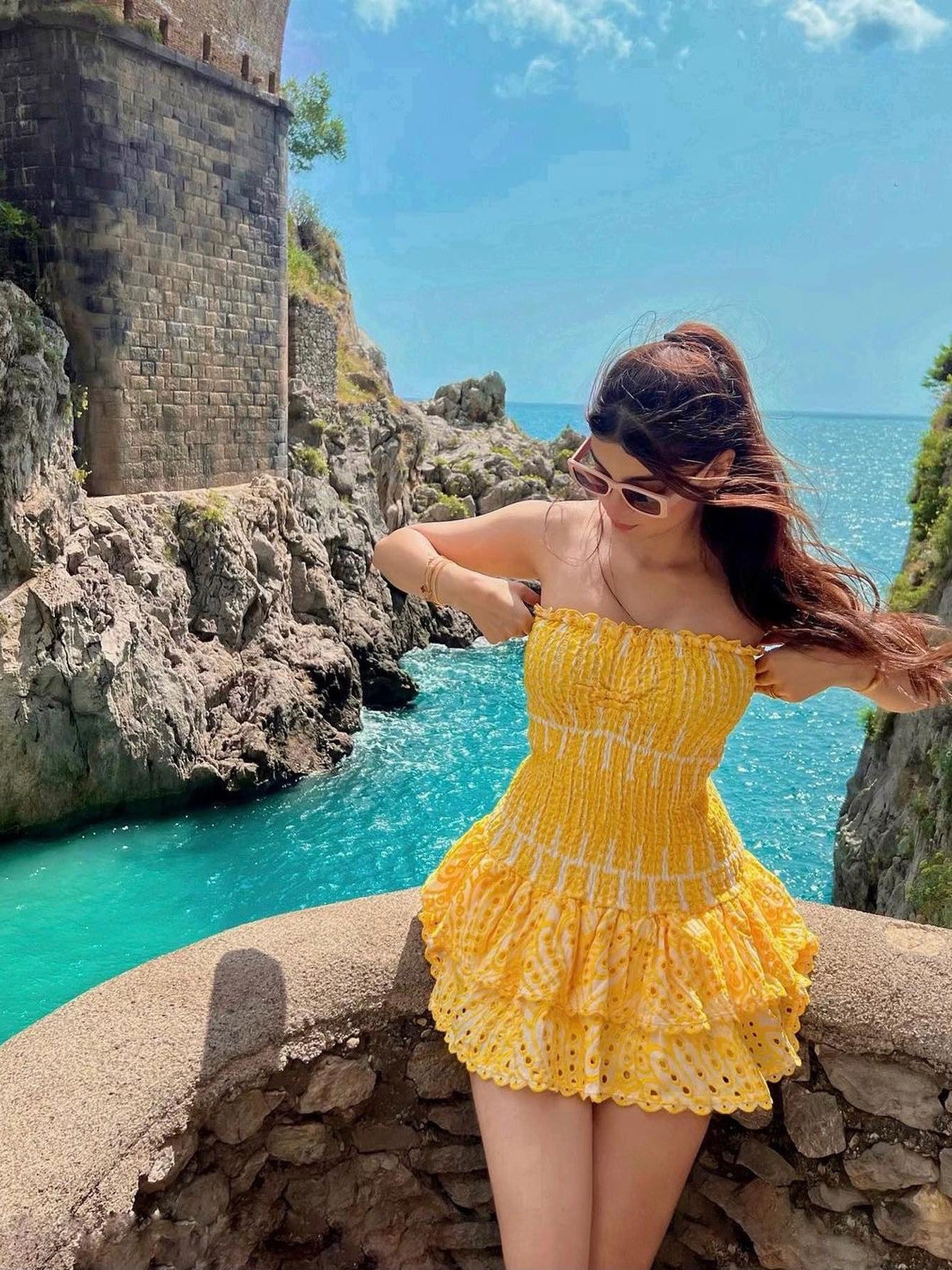 Positano Tube Short Frill Bodycon Dress