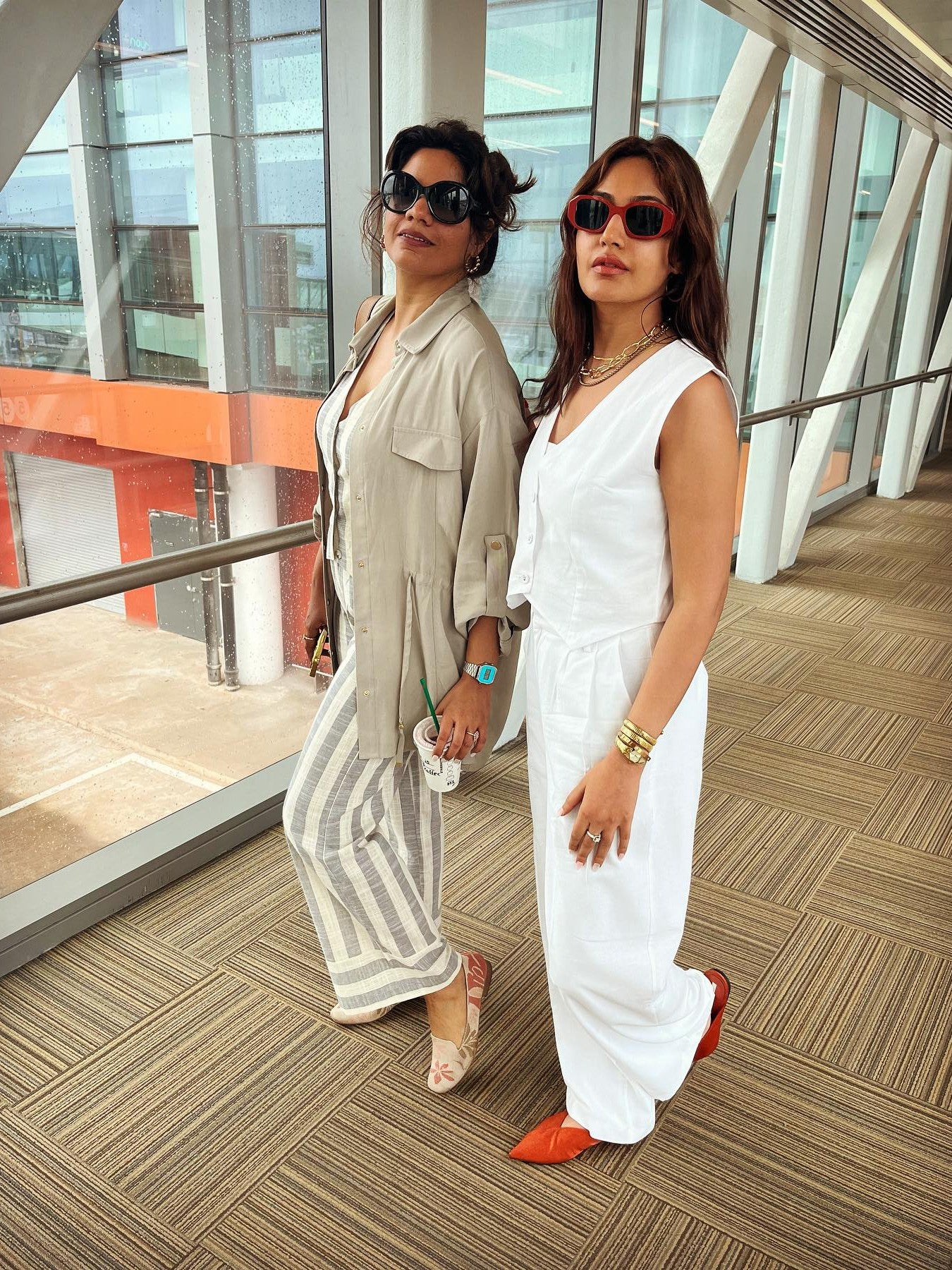 Striped Linen Waist Coat Vest & Pants Coord Set