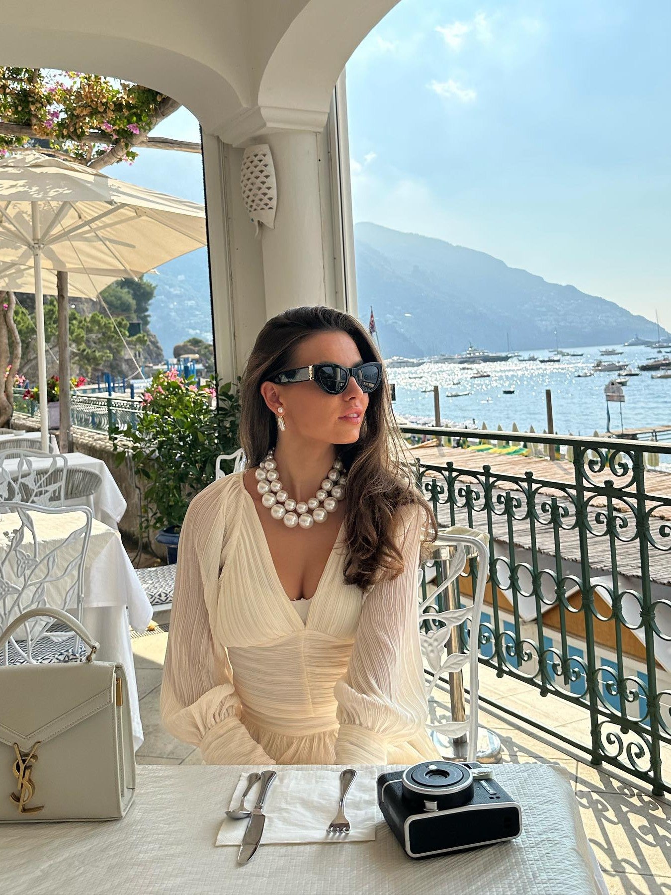 Off White Pleated Knotted Top