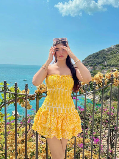 Positano Tube Short Frill Bodycon Dress