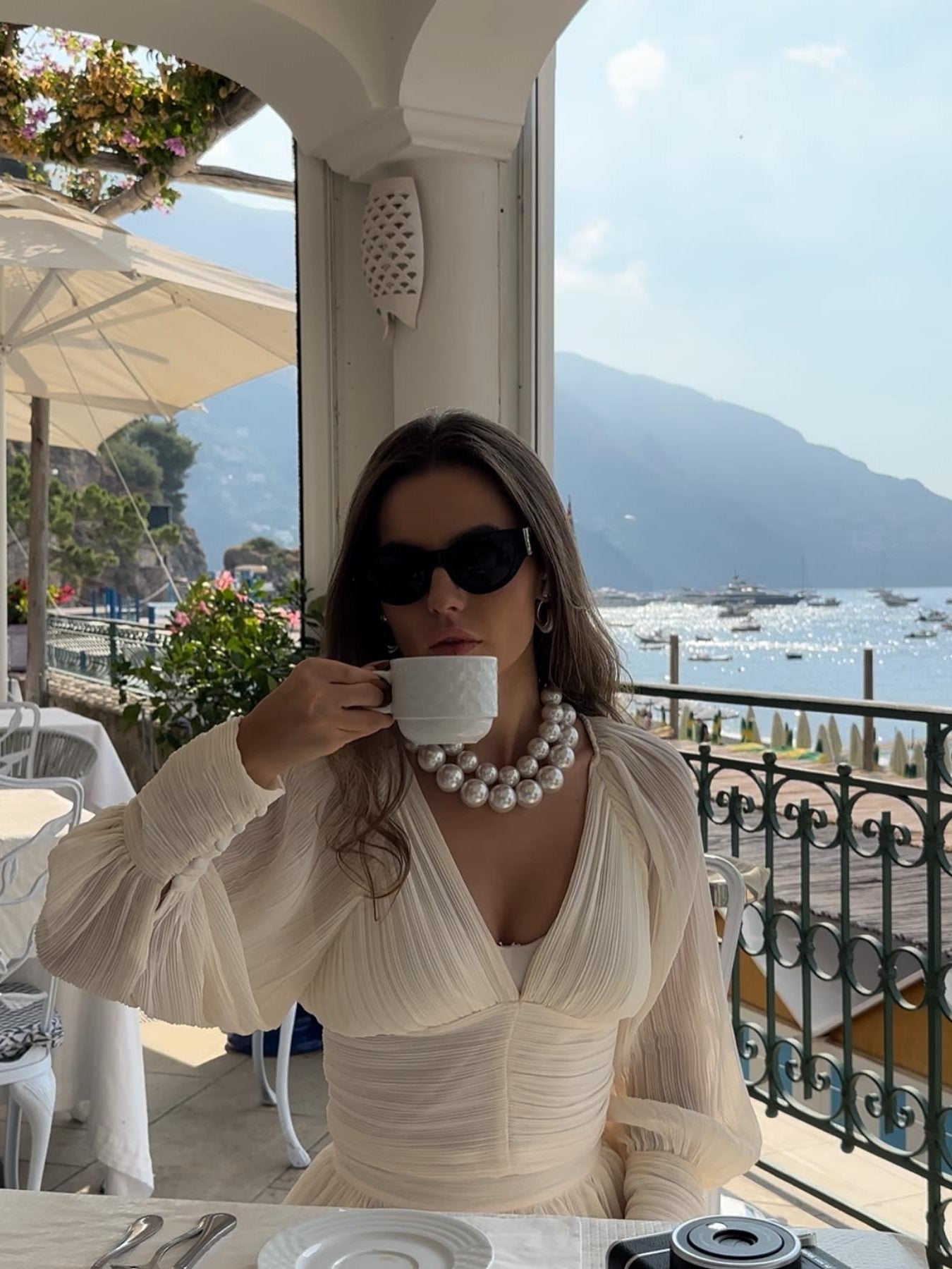 Off White Pleated Knotted Top