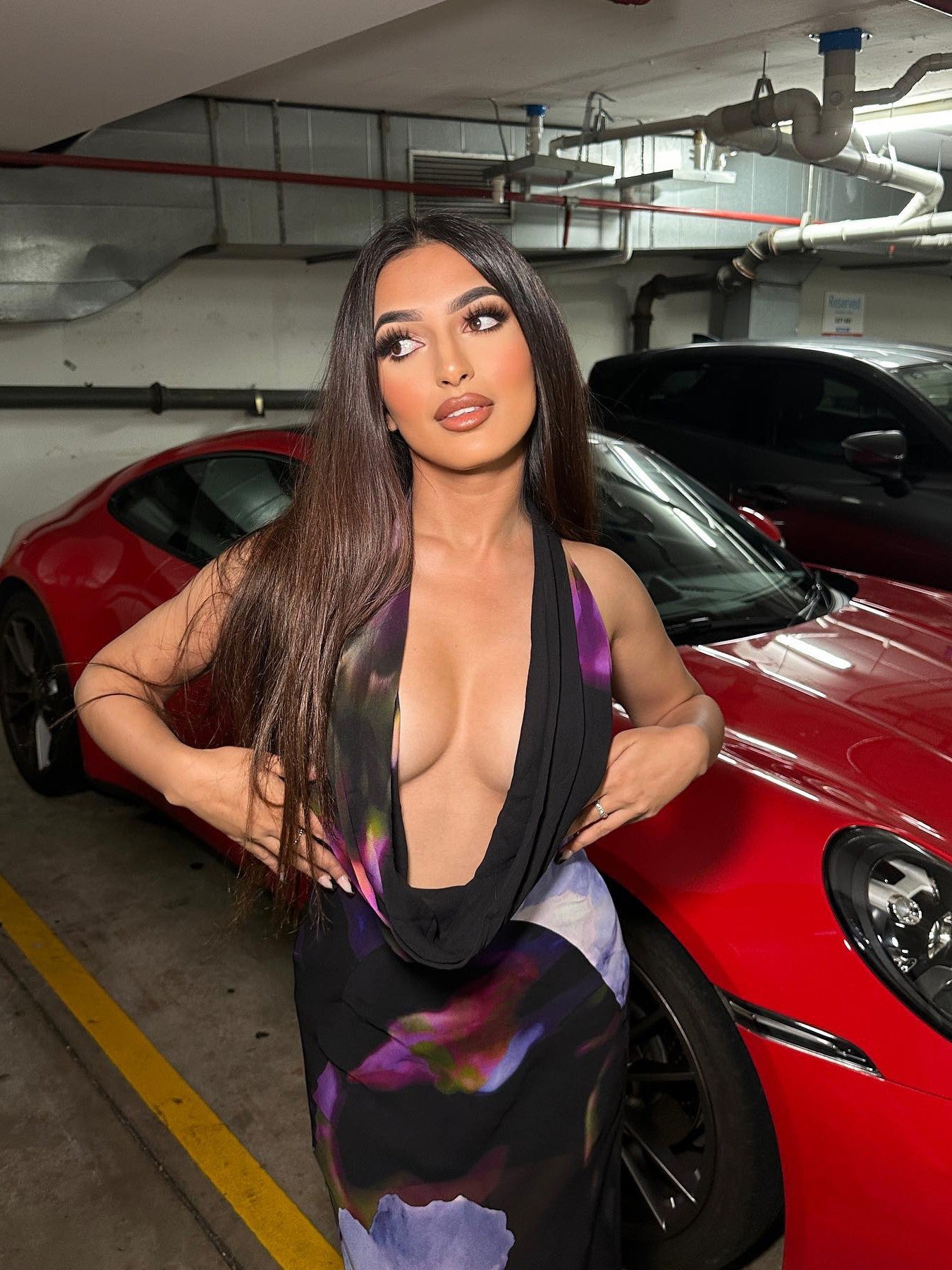 Amantis Halterneck Deep Neck Backless Long Maxi Dress