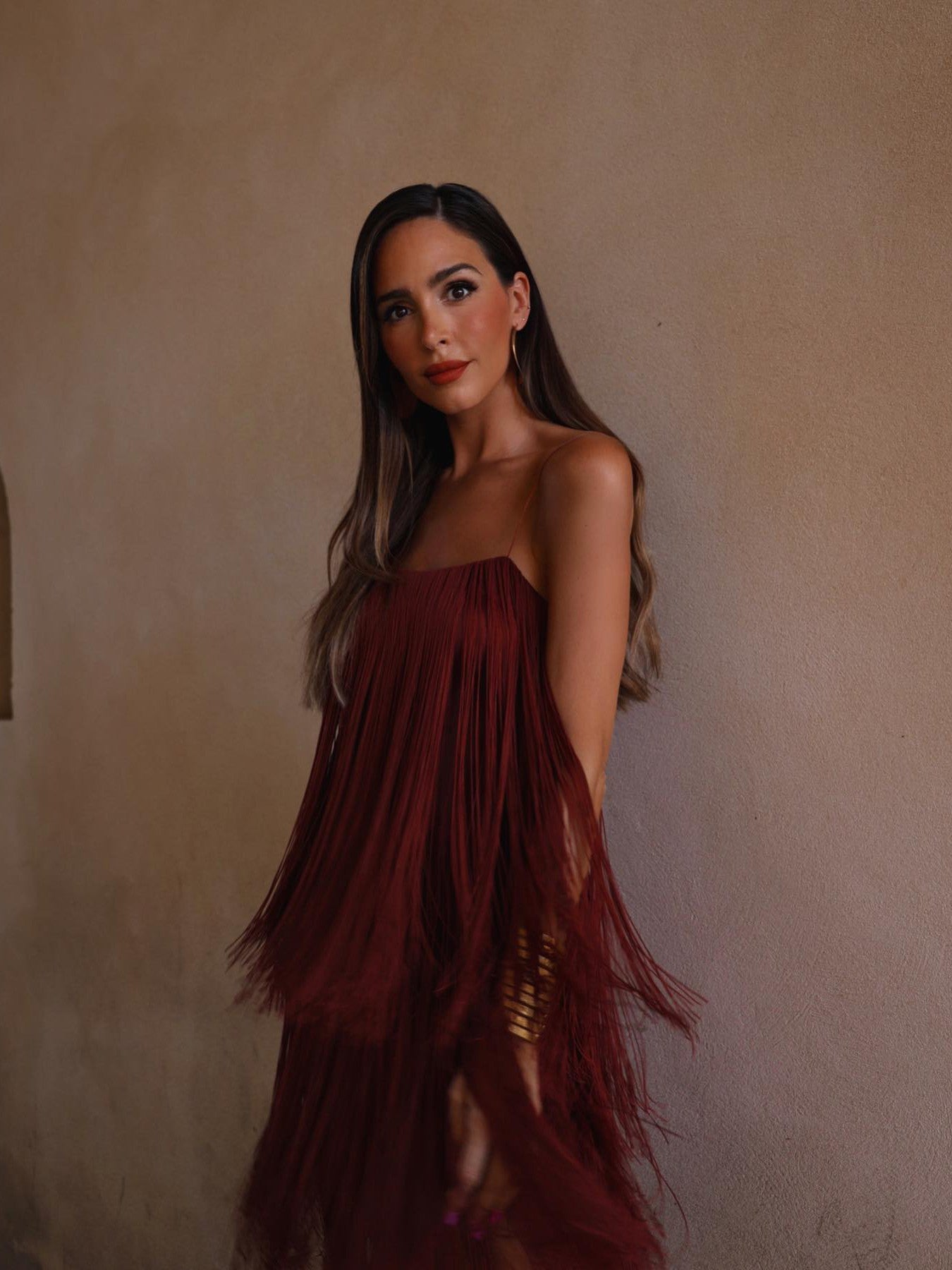 Fringe Tassel Vintage Brown Dress