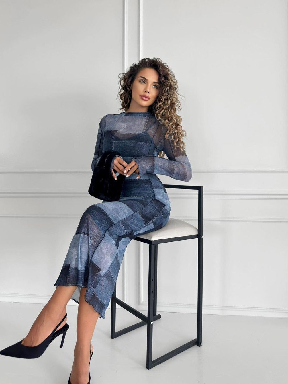 Turtle Neck Tulle Dress