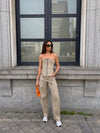 Chain Tube Fold Top & Cargo Pants Coord Set