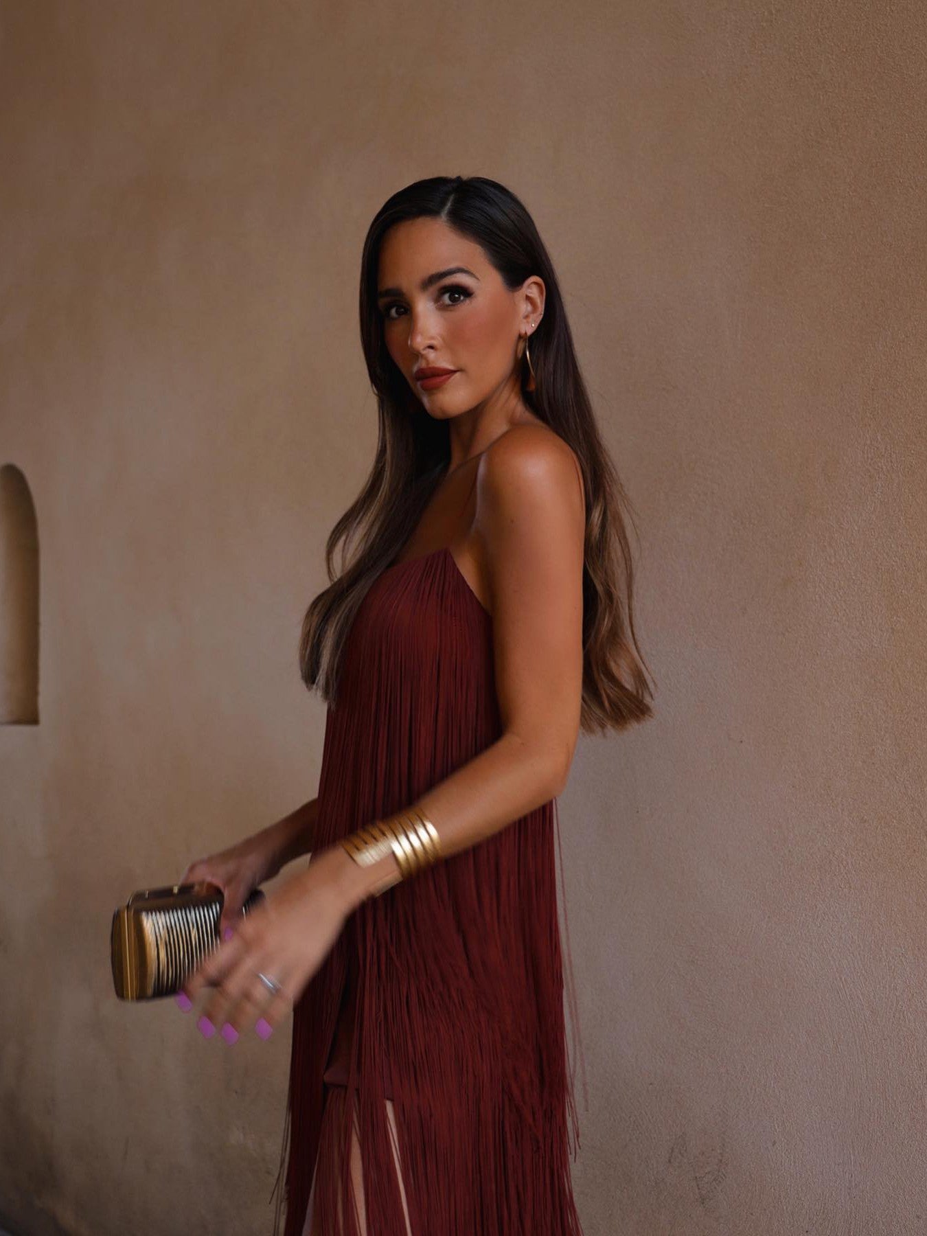 Fringe Tassel Vintage Brown Dress