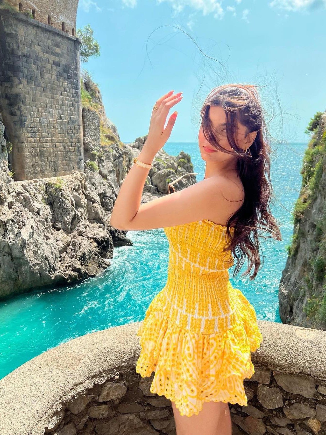 Positano Tube Short Frill Bodycon Dress