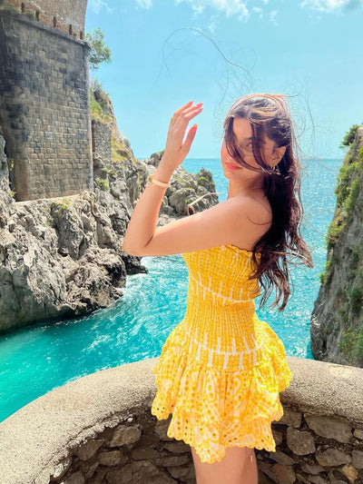 Positano Tube Short Frill Bodycon Dress