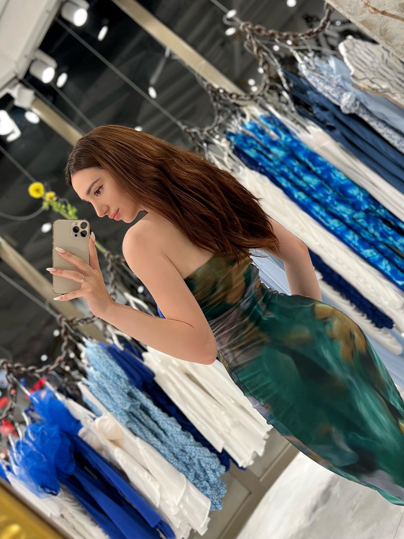 Strapless Tie Dye Tulle Tube Dress