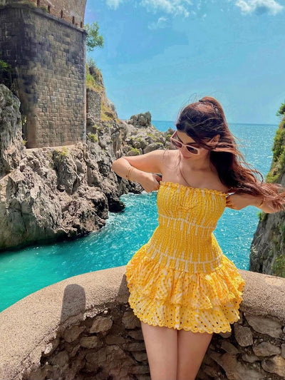 Positano Tube Short Frill Bodycon Dress