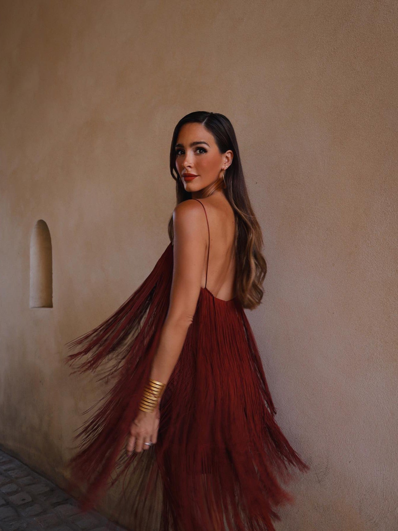 Fringe Tassel Vintage Brown Dress