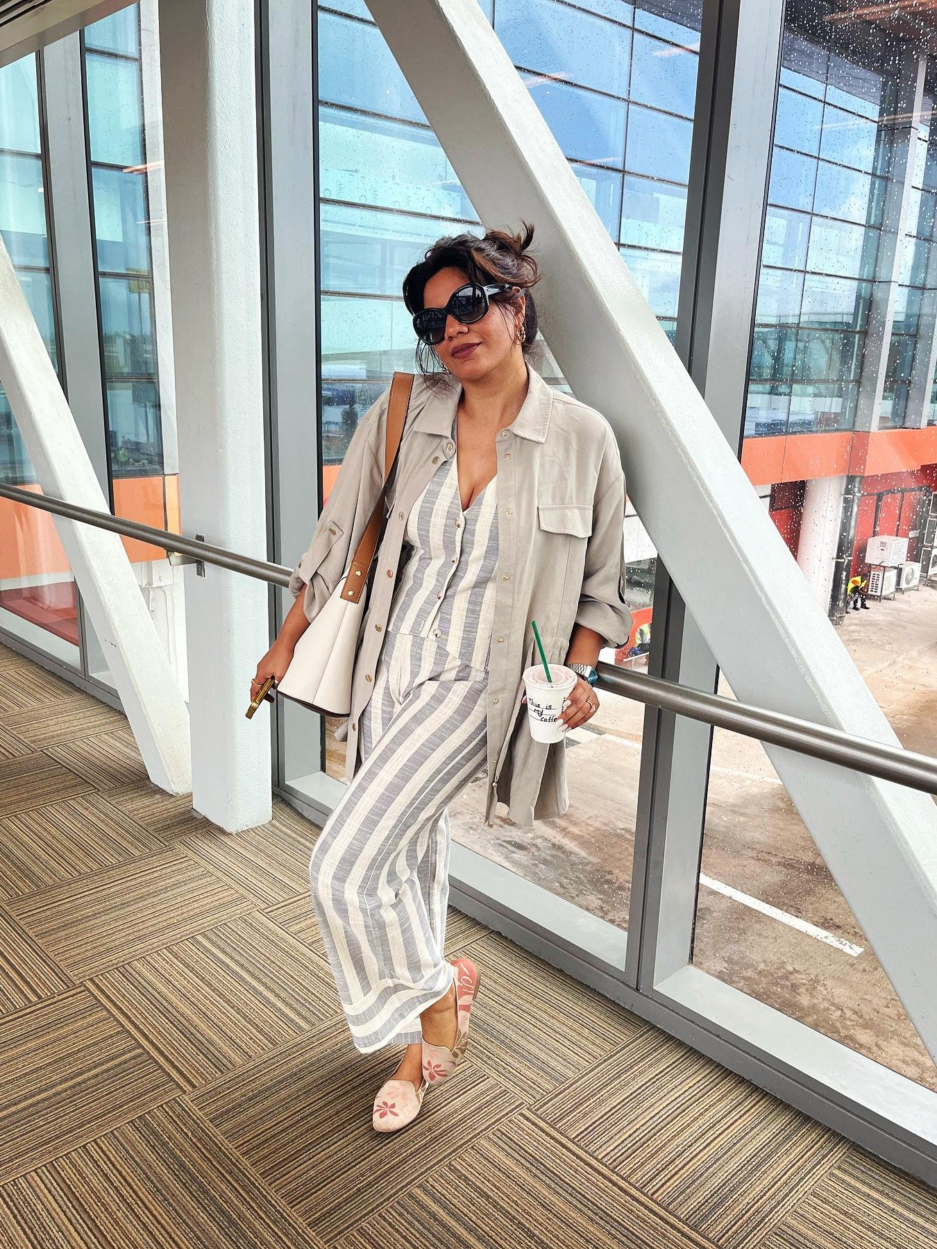 Striped Linen Waist Coat Vest & Pants Coord Set