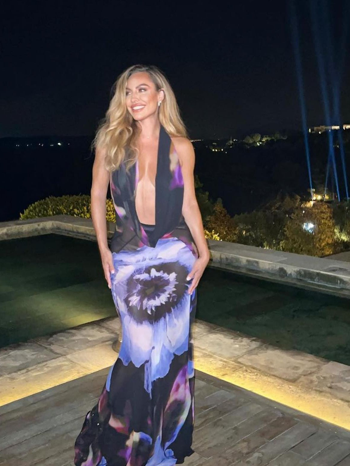 Amantis Halterneck Deep Neck Backless Long Maxi Dress