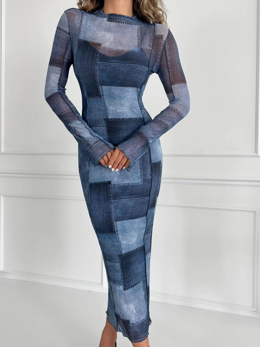 Turtle Neck Tulle Dress