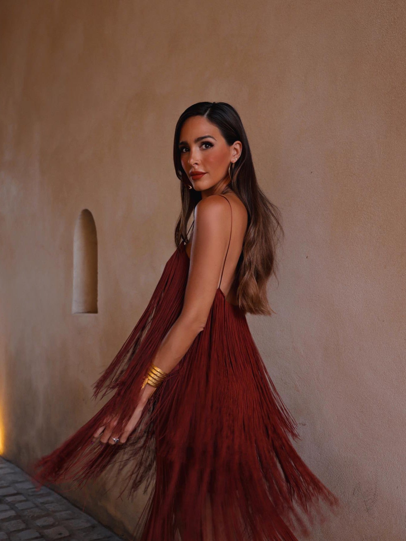 Fringe Tassel Vintage Brown Dress