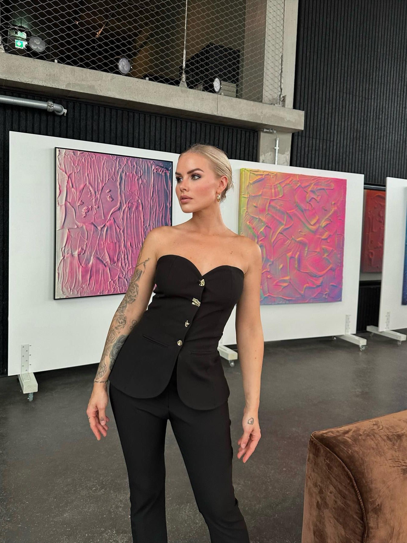 Black Tube Top & Pants Jumpsuit