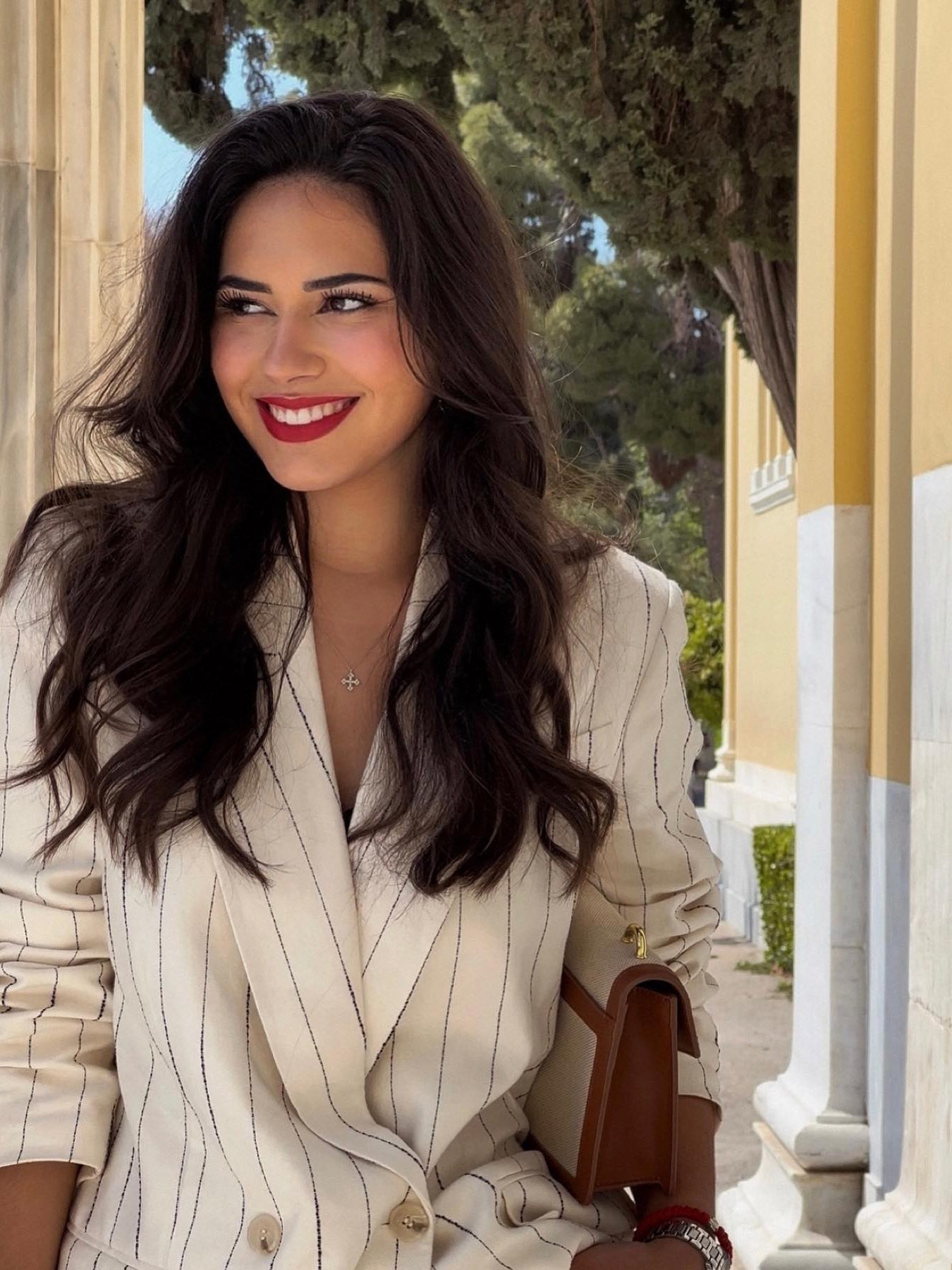 Striped Blazer & Wide Leg pants Coord Set