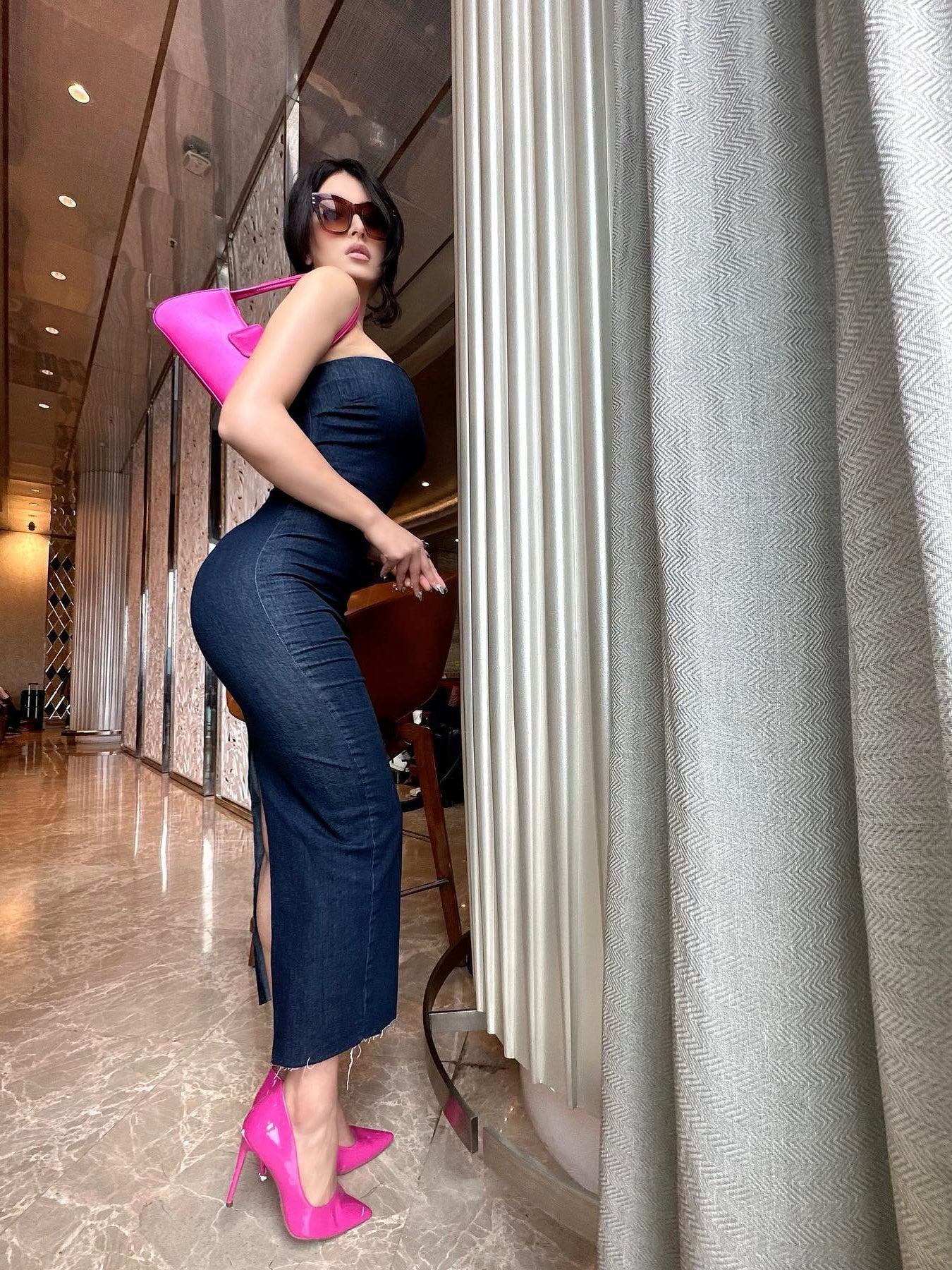 Denim Off Shoulder Tube Dress