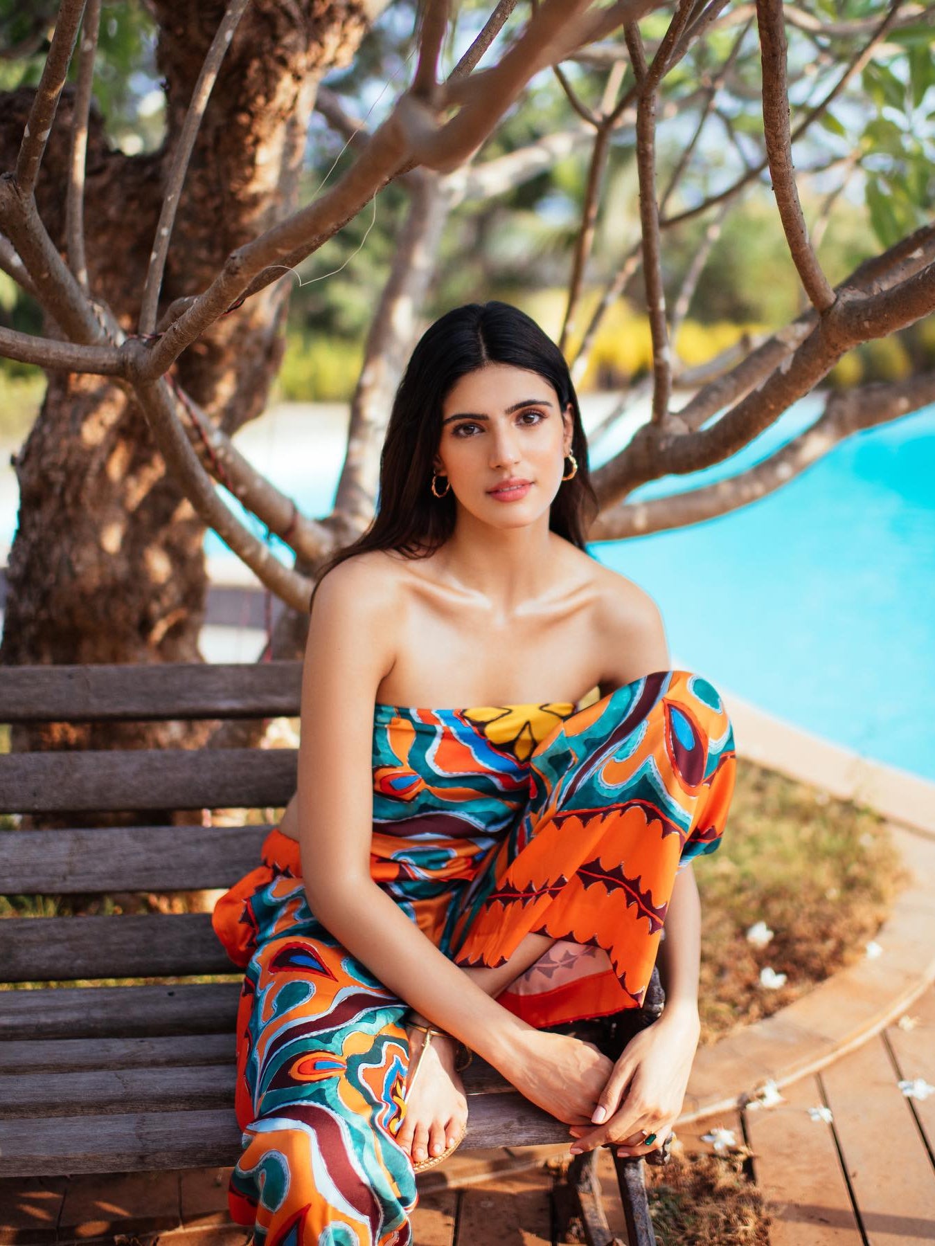 Strappy Tube Top & Pants Satin Coord Set