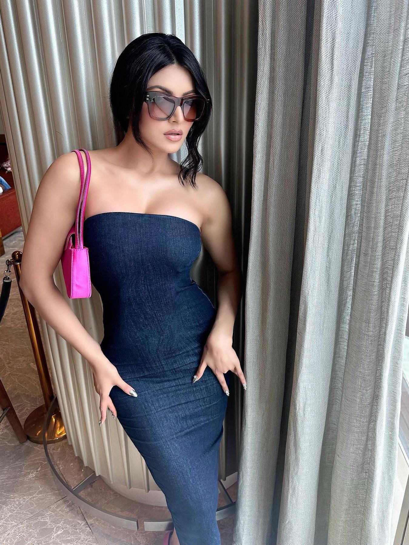 Denim Off Shoulder Tube Dress