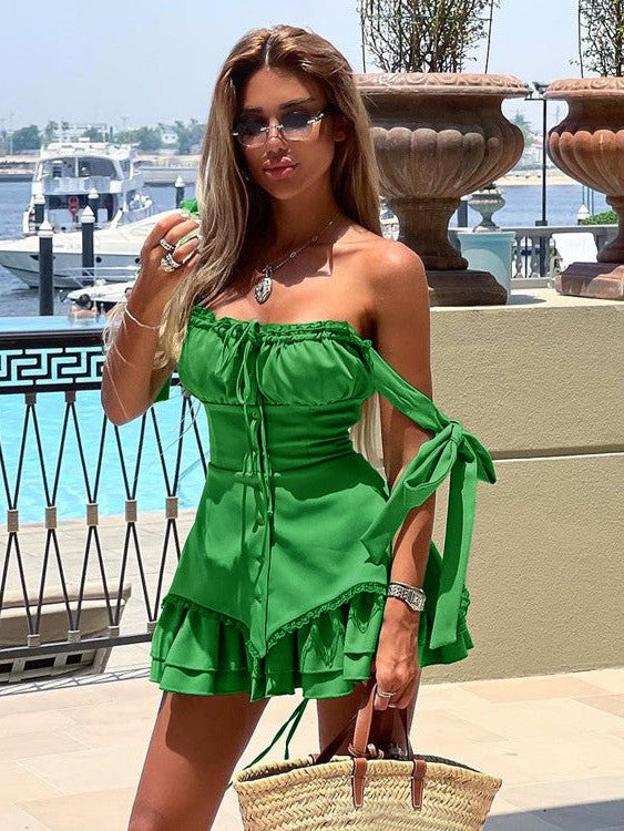 Lotus Leaf Corset Braces Dress