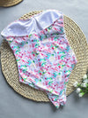 Floral Print Tube One Piece Swimsuit Bikini