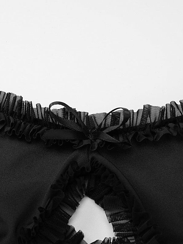 Deep Neck Cutout Lace Maxi Dress