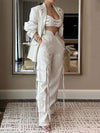 Elegant Linen Loose Blazer & Cargo Pant Coord Set