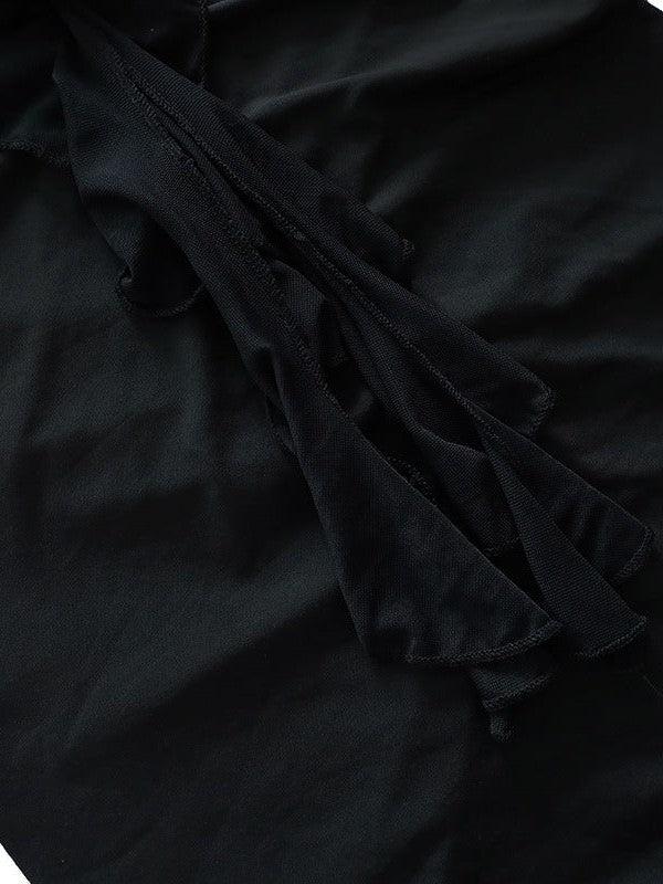 V Neck Backless Slim Fit Shoulder Strap Evening Dress