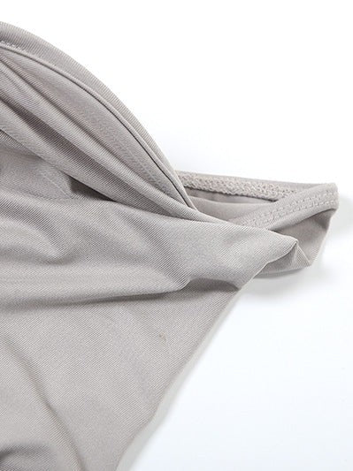 Deep Neck Tube Top Backless Pleating Formal Dress