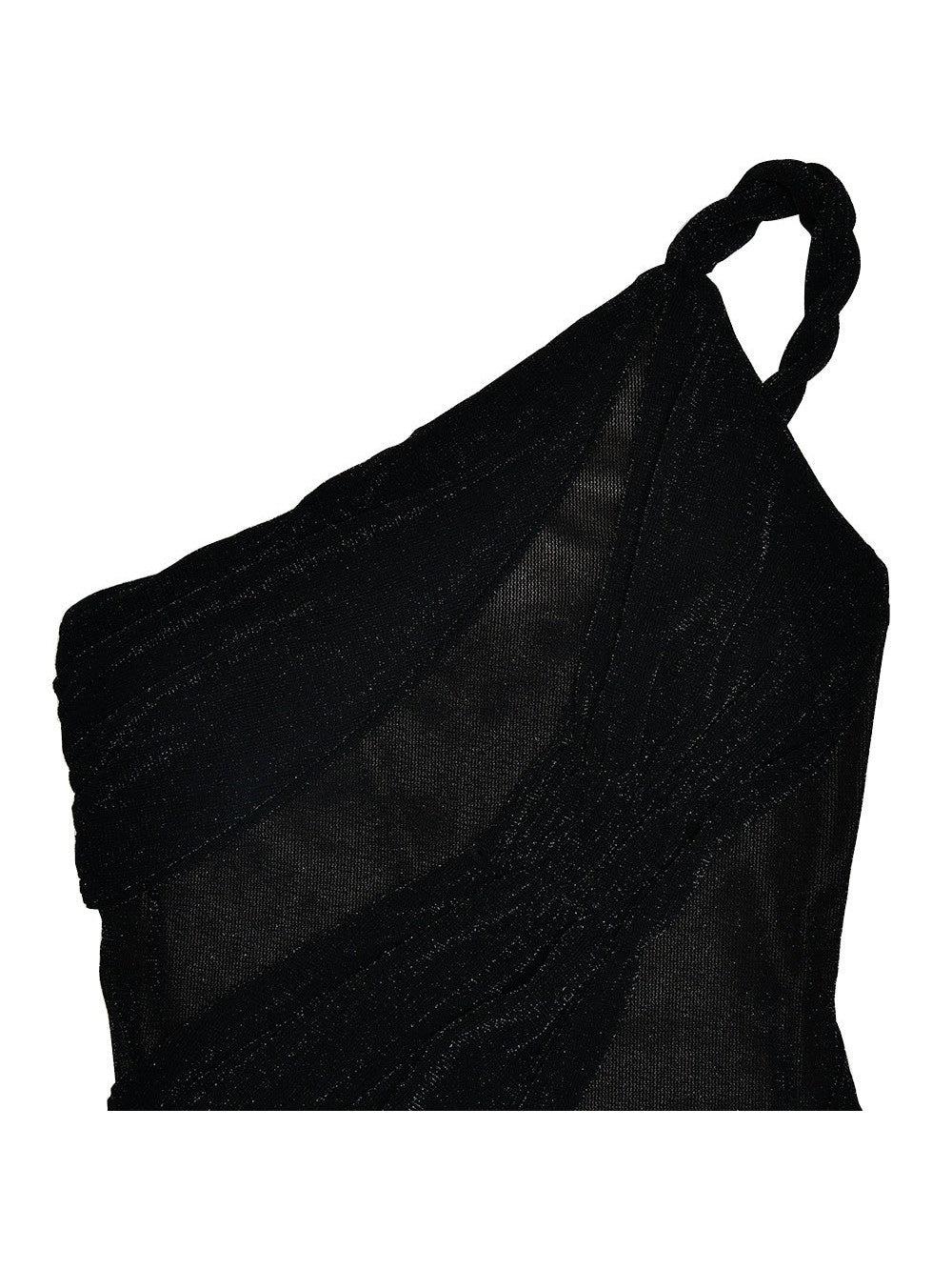 One Shoulder Shimmer Mesh Backless Dress