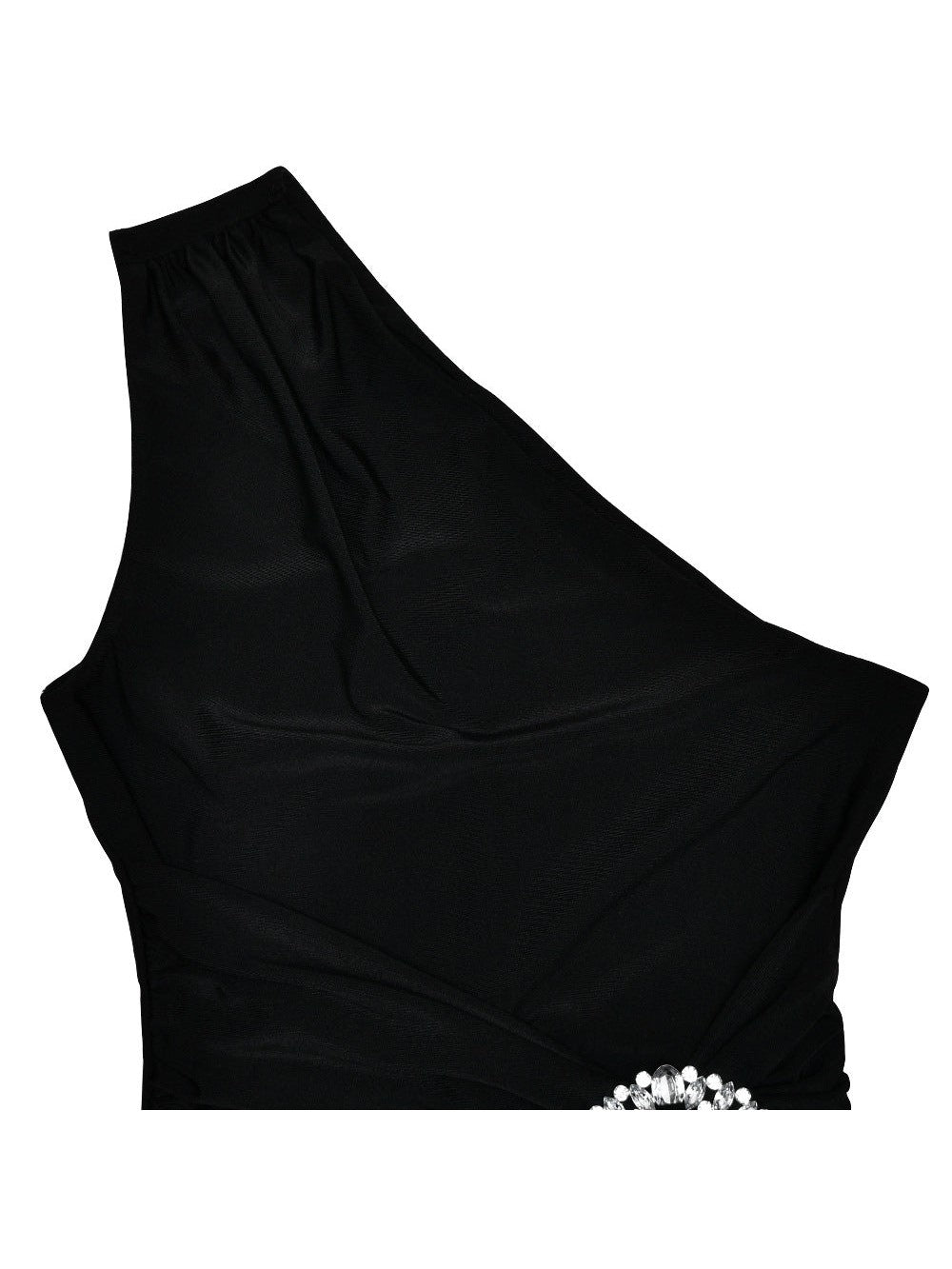 One Shoulder Sleeveless High Slit Buckle Maxi Dress