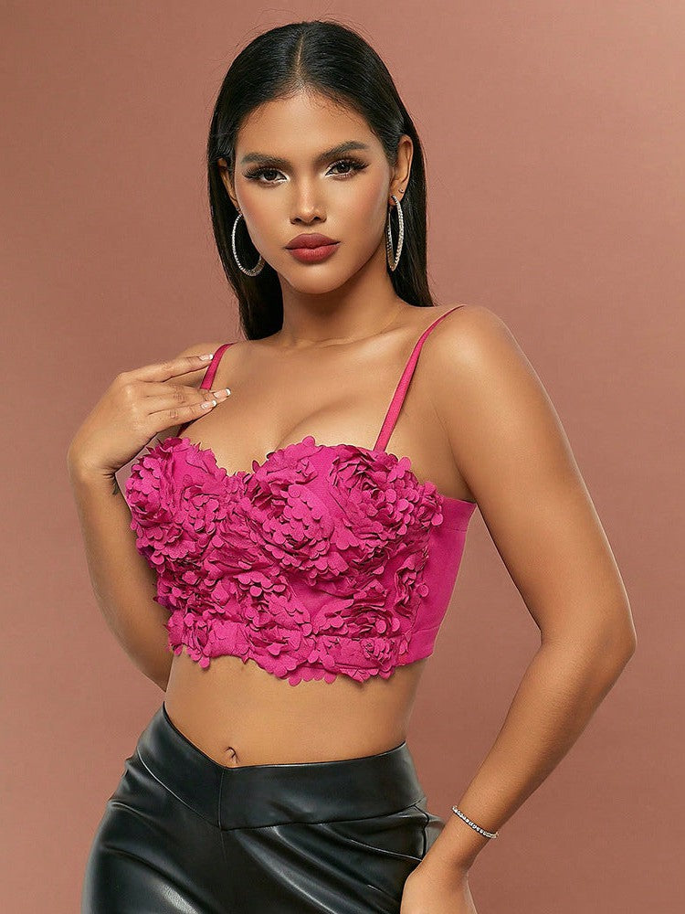Floral Bralette 3D Applique Top